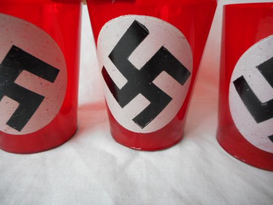 NAZI PARTY CANDLE HOLDERS.